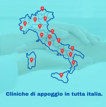 Mappa della rete di cliniche di appoggio AMT in Italia